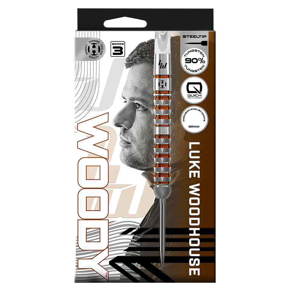Harrows Luke Woodhouse Series 3 Quick Point Steel Tip Darts - 21gm