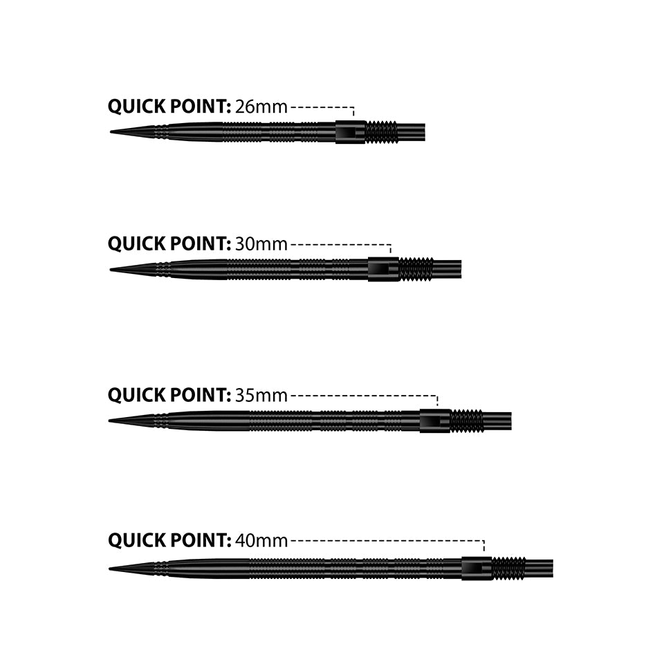 Harrows Micro Grip Quick Points - Black 30mm