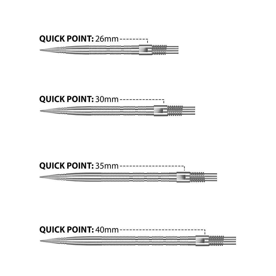 Harrows Micro Grip Quick Points - Silver 26mm
