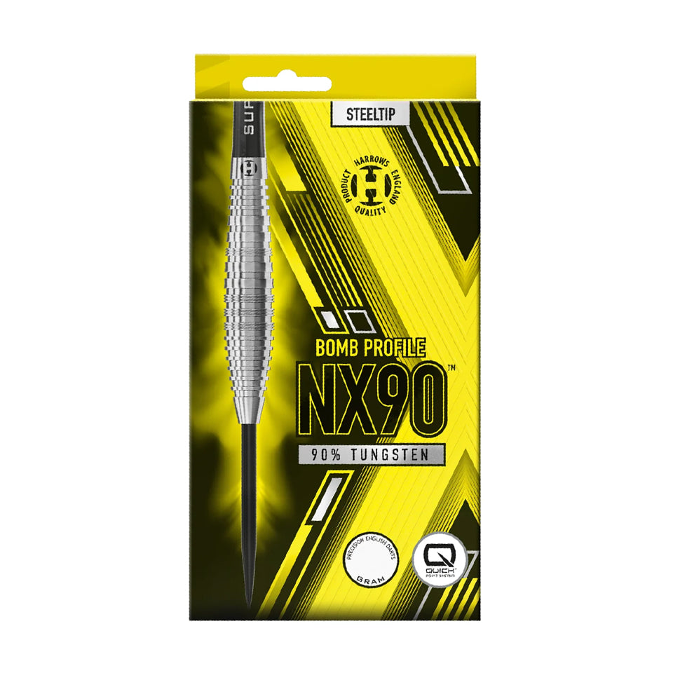 Harrows NX90 Bomb Quick Point Steel Tip Darts - 25gm