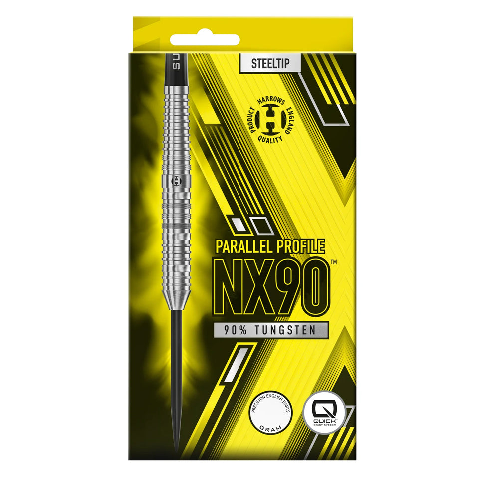 Harrows NX90 Parallel Quick Point Steel Tip Darts - 26gm