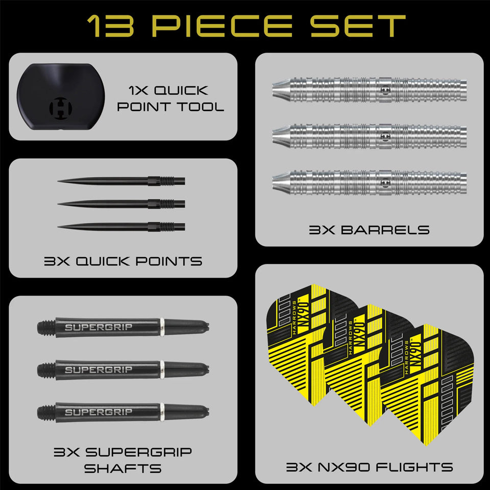 Harrows NX90 Parallel Quick Point Steel Tip Darts - 26gm