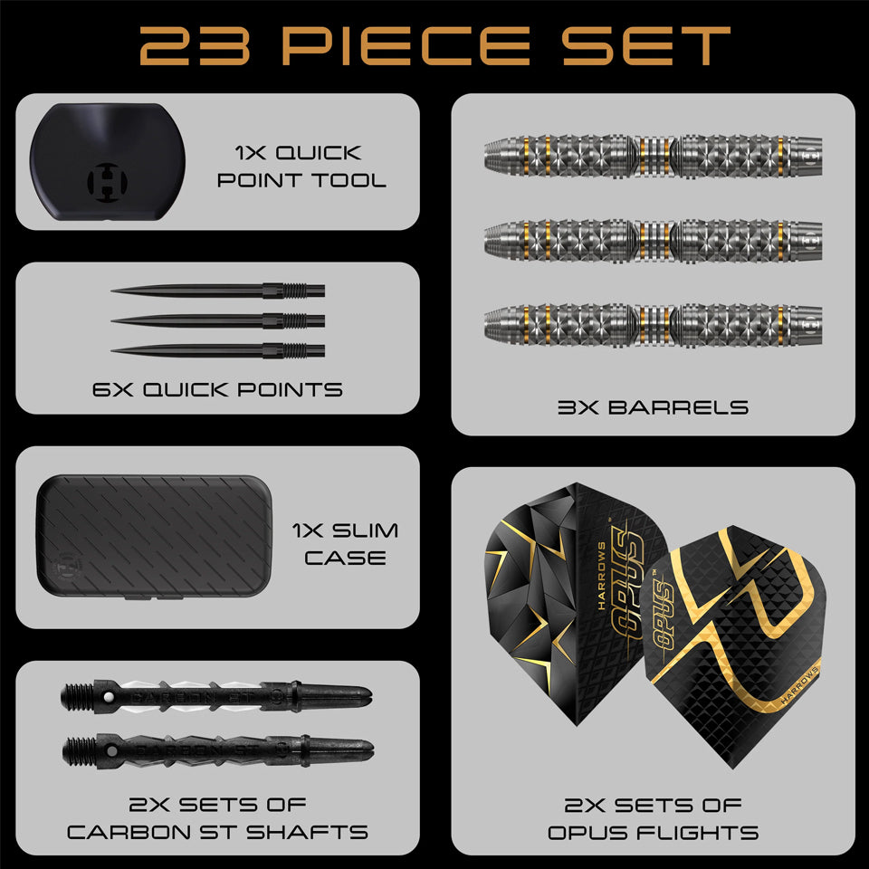 Harrows Opus Quick Point Steel Tip Darts - 22gm