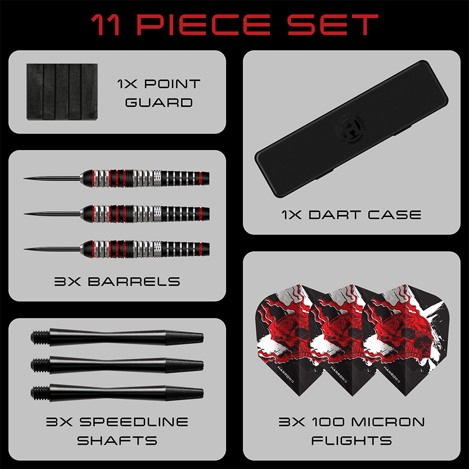 Harrows Ryan Searle Heavy Metal Steel Tip Darts - 22gm