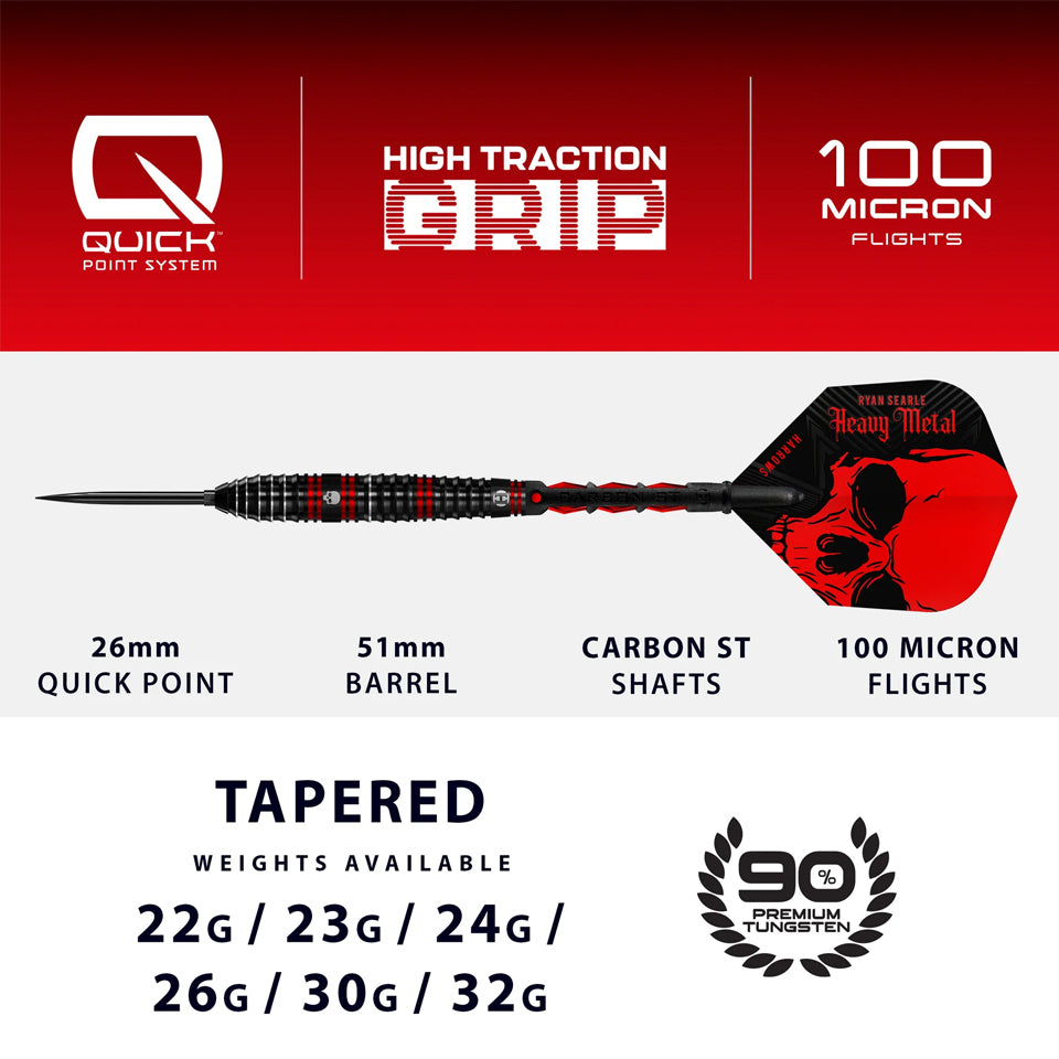 Harrows Ryan Searle Quick Point Steel Tip Darts - 32gm