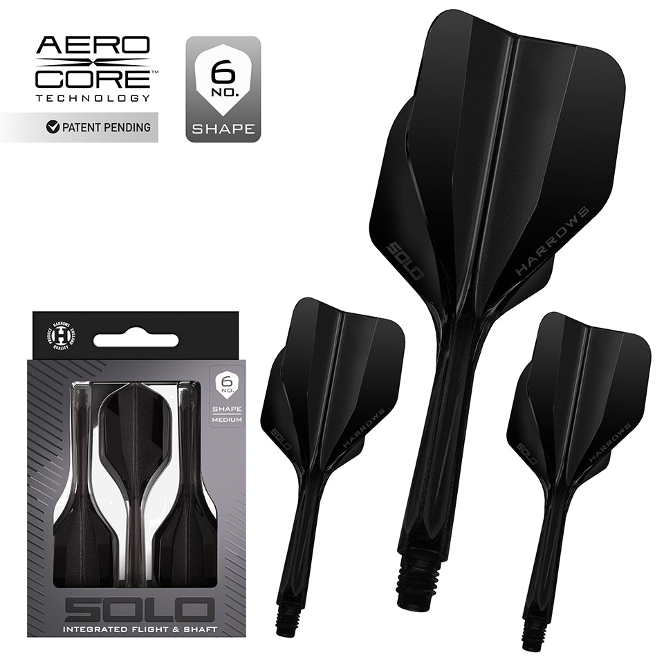 Harrows Solo Integrated Flight & Shaft System - No6 Midi Black