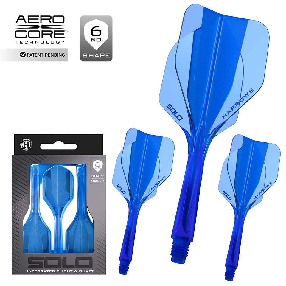Harrows Solo Integrated Flight & Shaft System - No6 Midi Blue