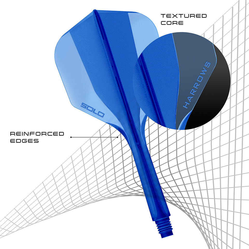 Harrows Solo Integrated Flight & Shaft System - No6 Midi Blue