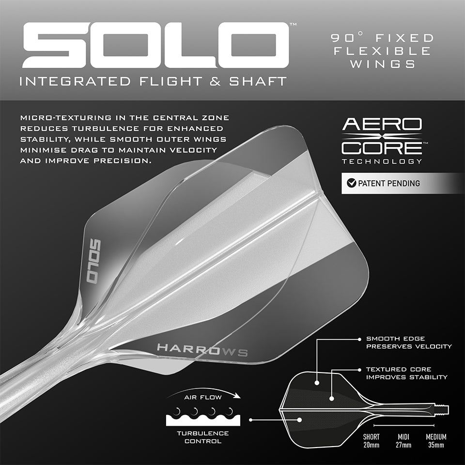 Harrows Solo Integrated Flight & Shaft System - No6 Medium Clear