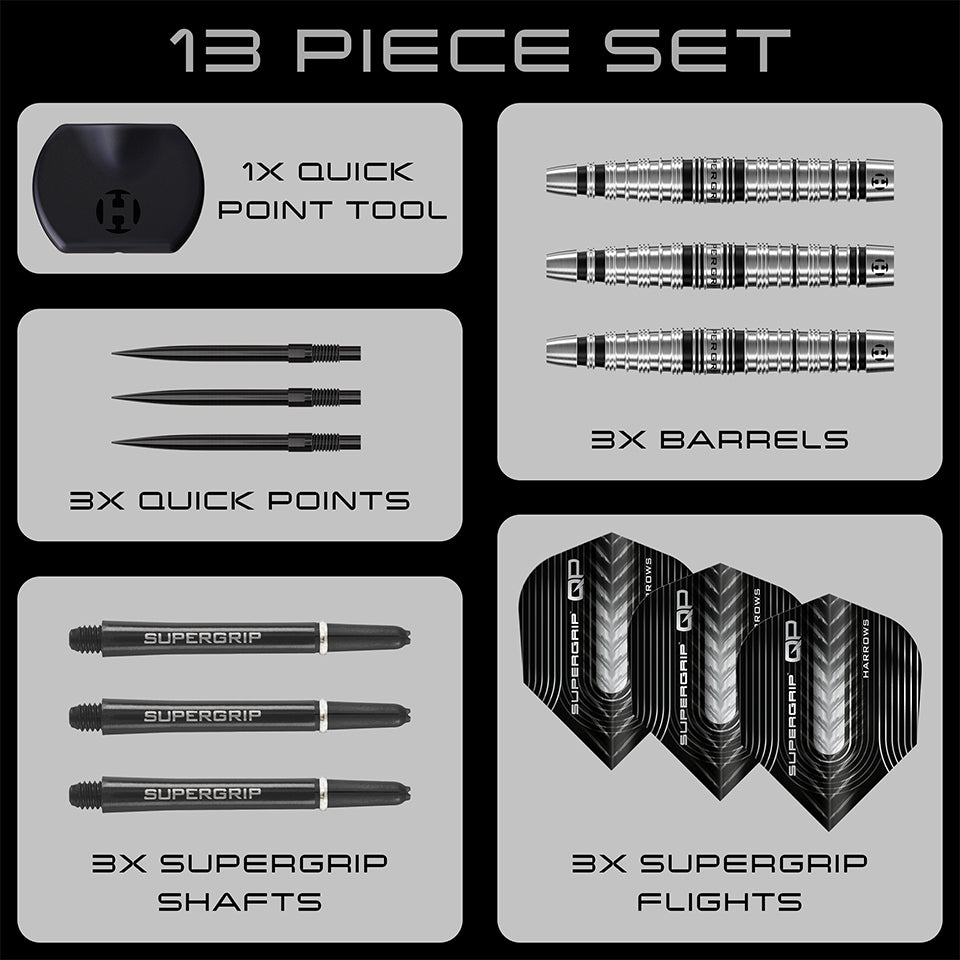 Harrows Supergrip QP Torpedo Steel Tip Darts - 22gm