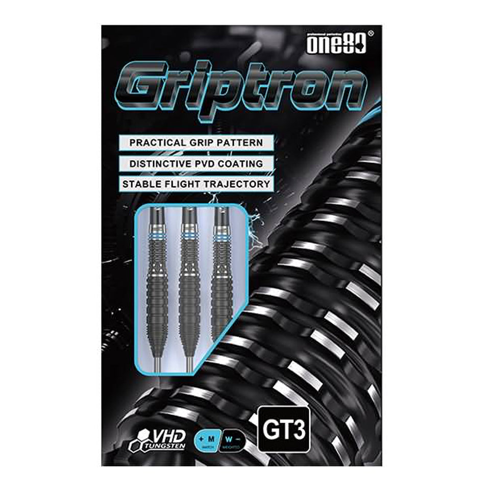 One80 Griptron GT3 Steel Tip Darts - 23gm