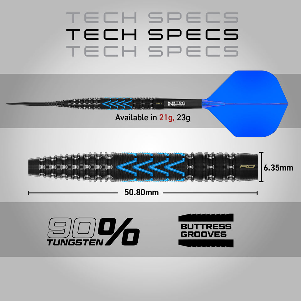 Red Dragon AMP Tapered Steel Tip Darts - 21gm