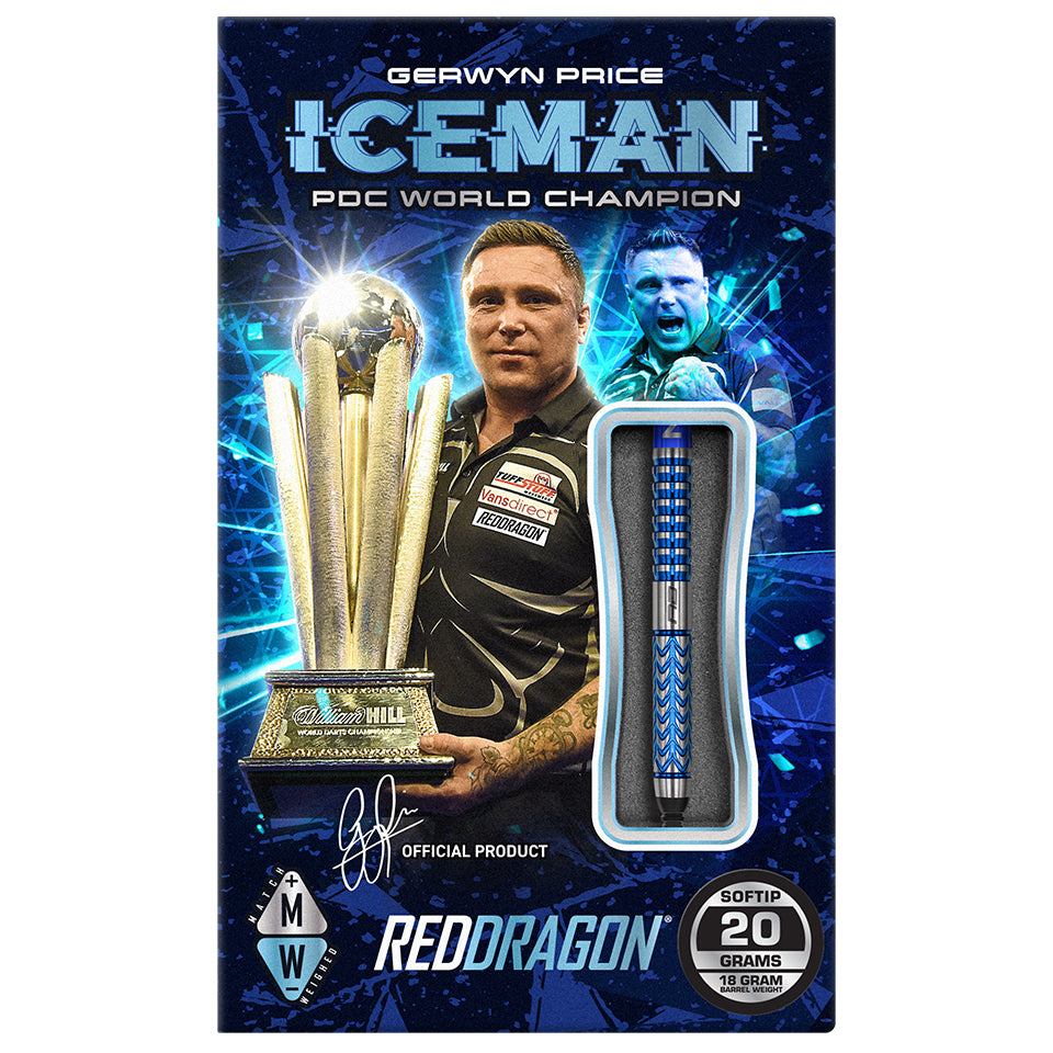 Red Dragon Gerwyn Price Glacier Soft Tip Darts - 20gm