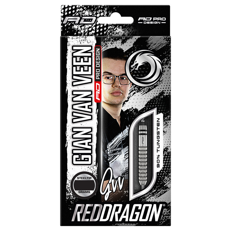 Red Dragon Gian van Veen Tour Edition Steel Tip Darts - 22gm