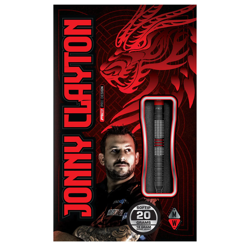 Red Dragon Jonny Clayton Hiraeth Soft Tip Darts - 20gm
