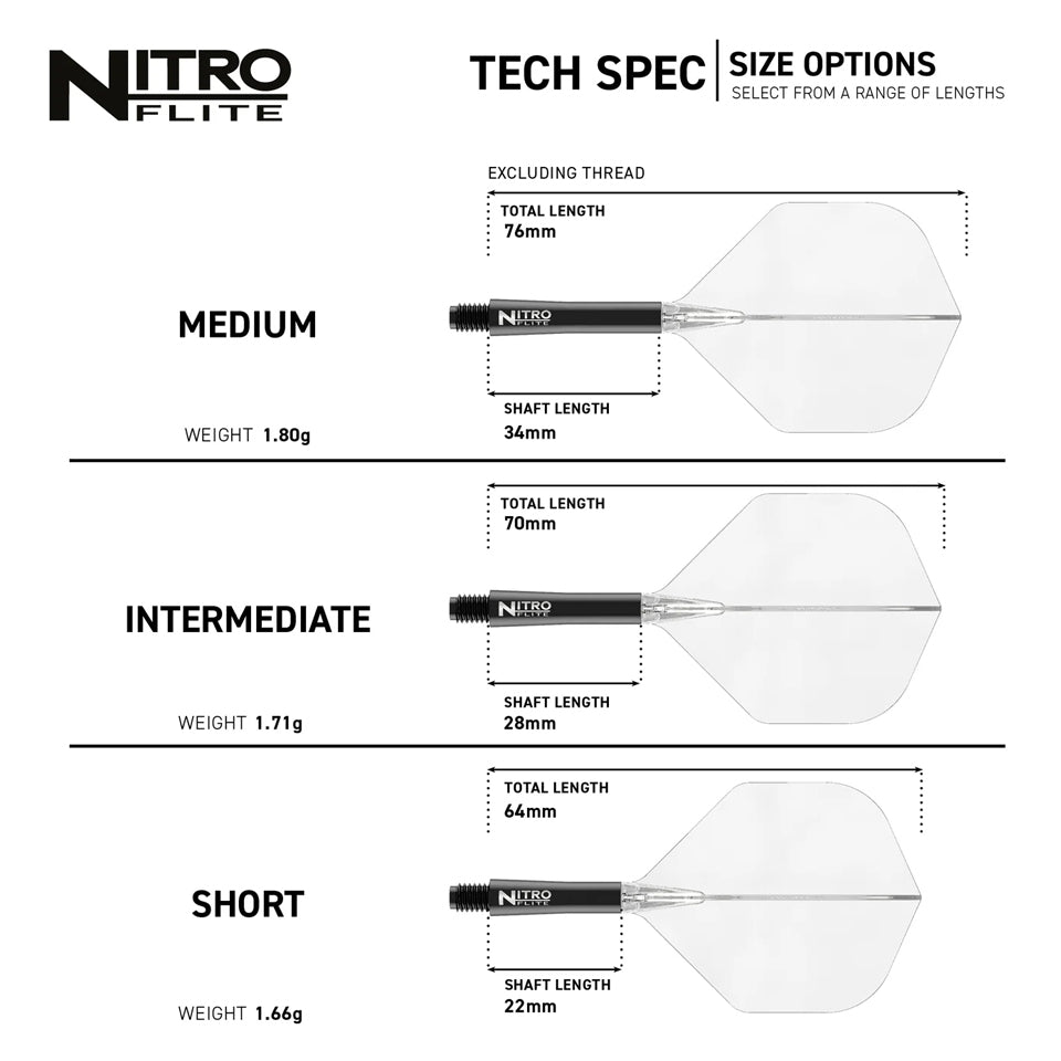 Red Dragon Nitro Flite Integrated Flight and Shaft System - No2 Intermediate Black & Clear