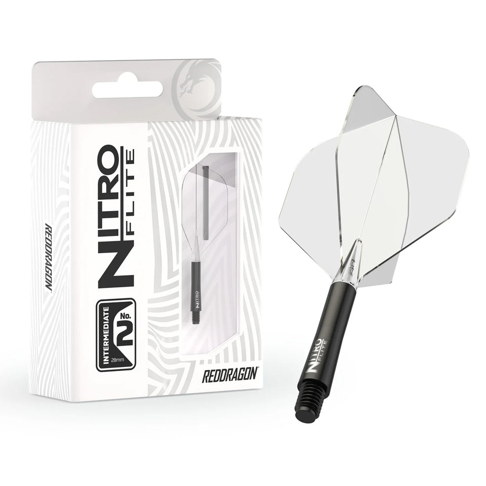Red Dragon Nitro Flite Integrated Flight and Shaft System - No2 Intermediate Black & Clear