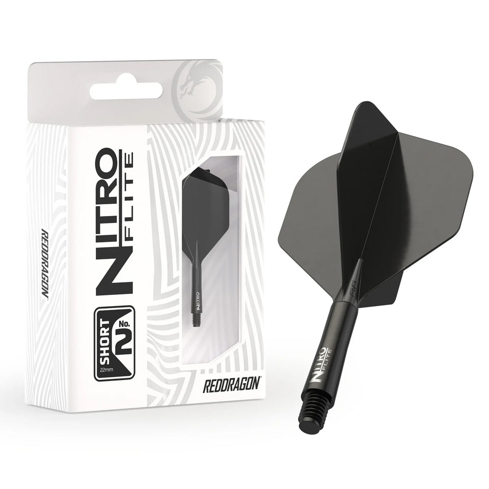 Red Dragon Nitro Flite Integrated Flight and Shaft System - No2 Short Black & Black