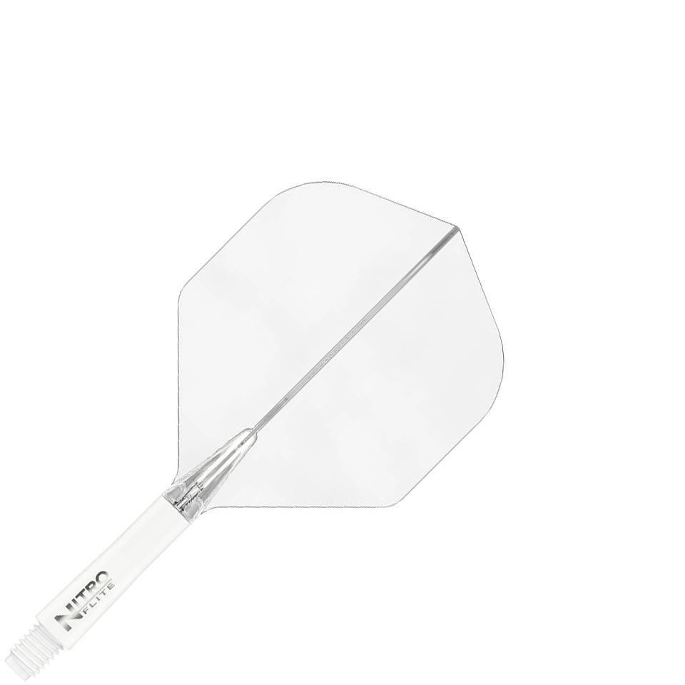 Red Dragon Nitro Flite Integrated Flight and Shaft System - No2 Short White & Clear