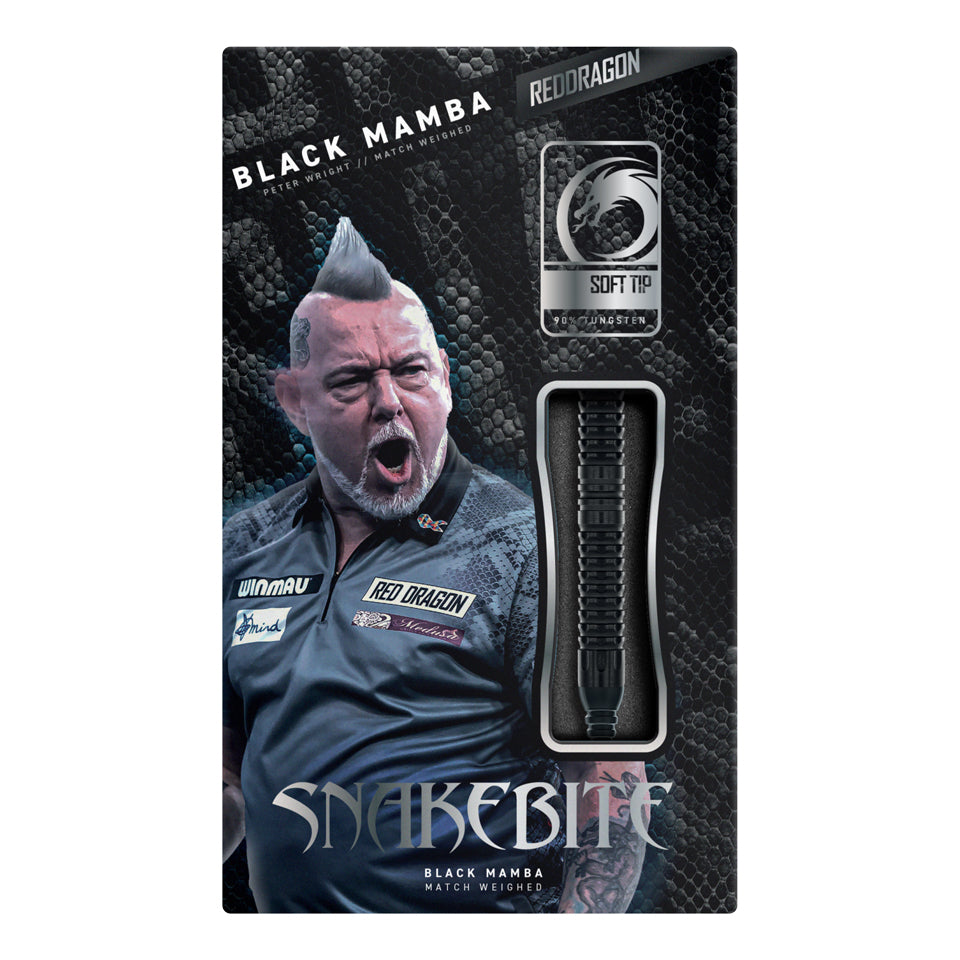 Red Dragon Peter Wright Black Mamba Soft Tip Darts - 20gm