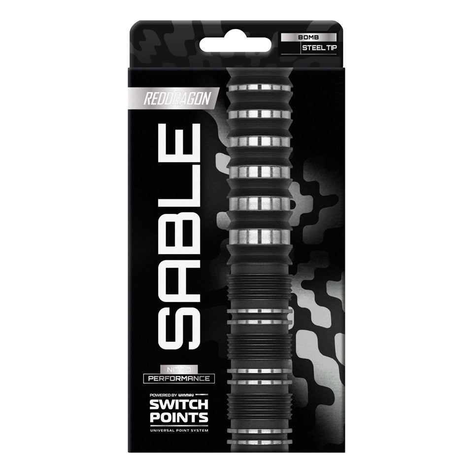 Red Dragon Sable 01 Parallel Switch Point Steel Tip Darts - 22gm