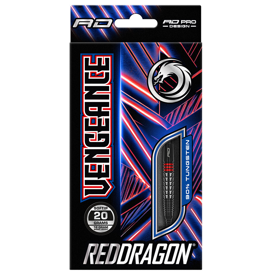 Red Dragon Vengeance Red Soft Tip Darts - 20gm
