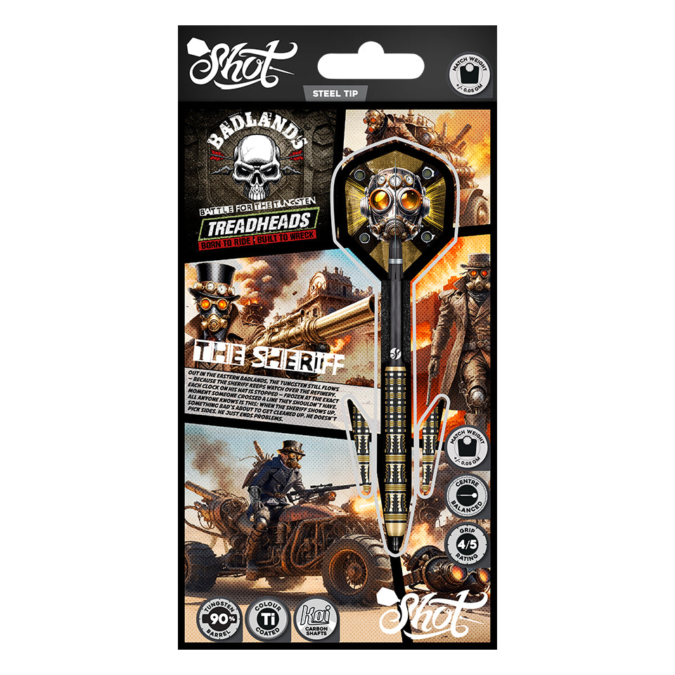 Shot Badlands The Sheriff Steel Tip Darts - 23gm
