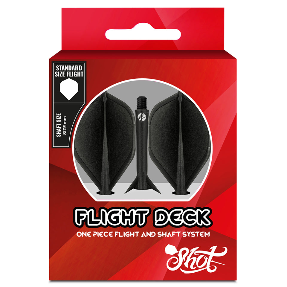 Shot Flight Deck Dart Flight & Shaft System - Standard Short Black