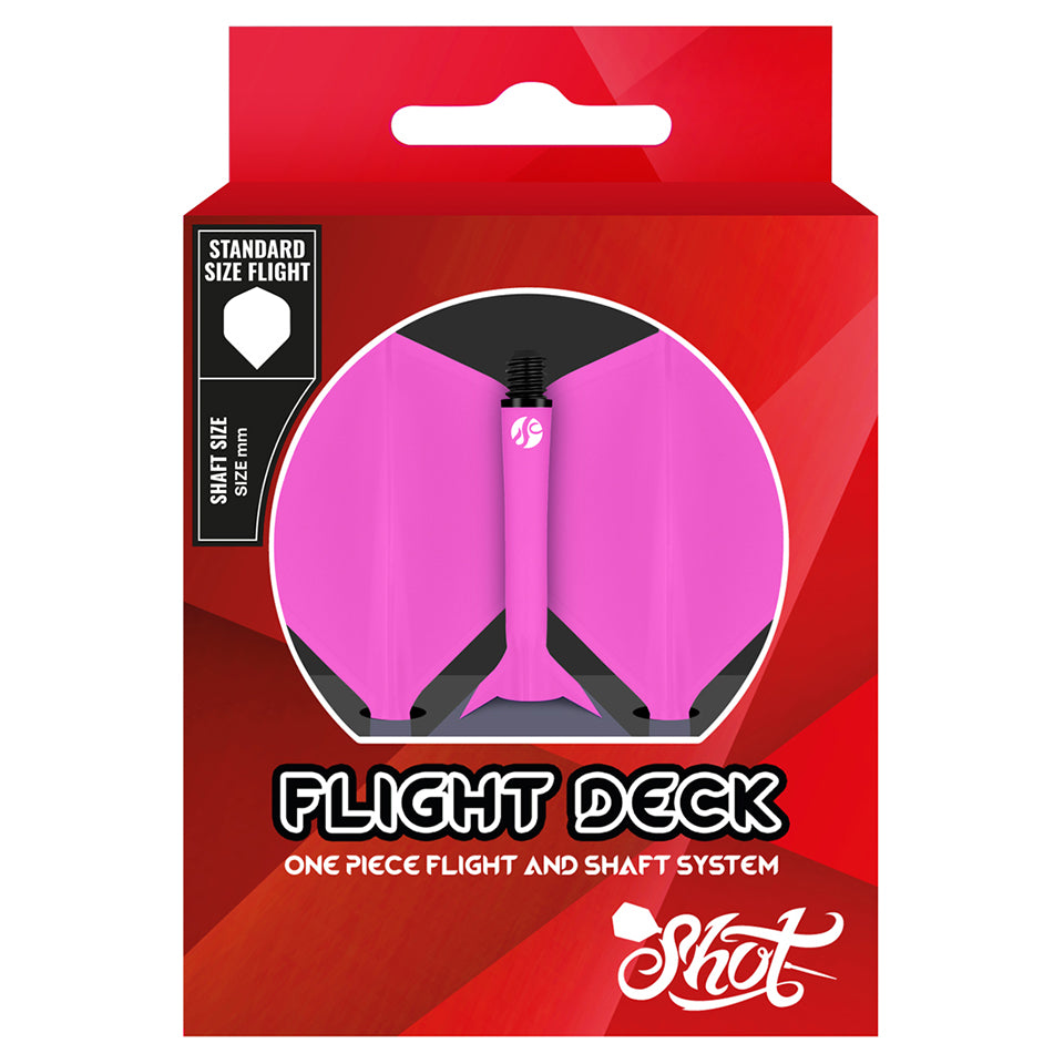 Shot Flight Deck Dart Flight and Shaft System - Standard Short Pink