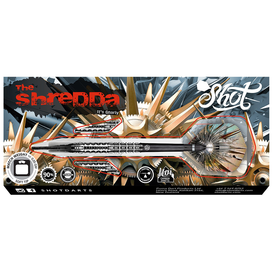 Shot Gnarly Shredda Soft Tip Darts - 20gm