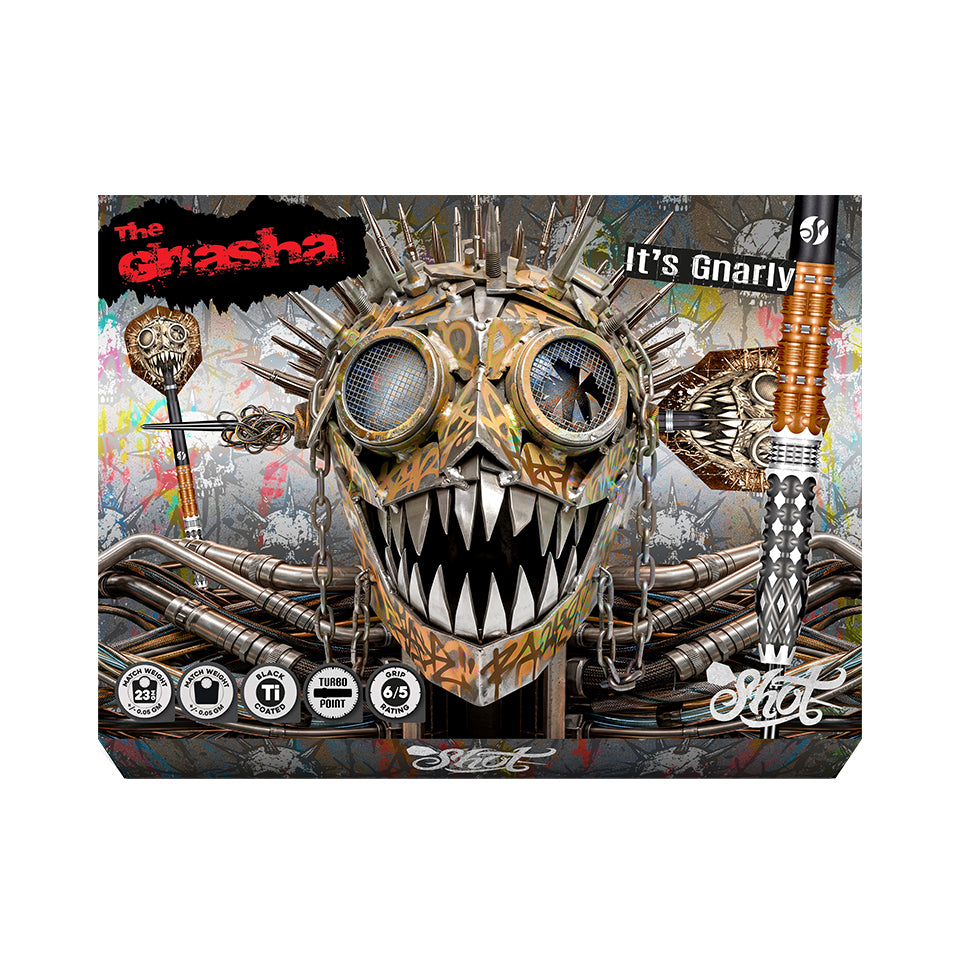Shot Gnarly Gnasha Turbo Point Steel Tip Darts - 23gm