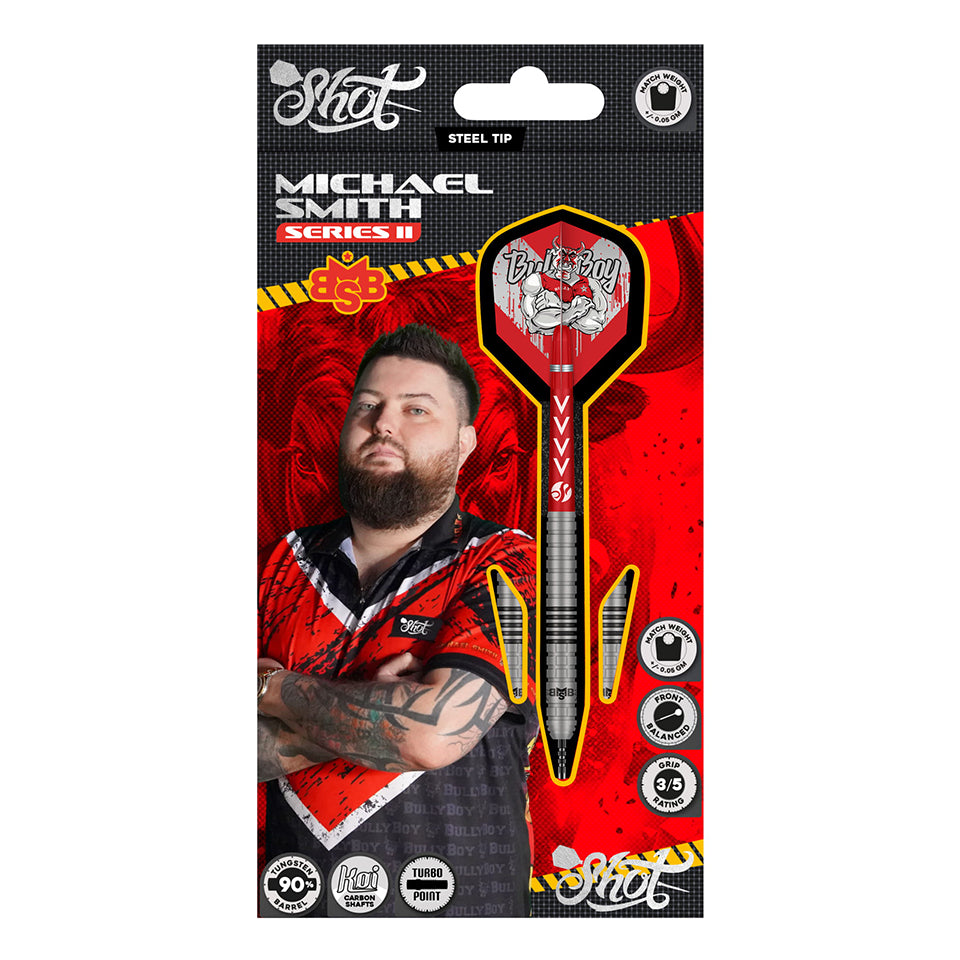 Shot Michael Smith Series ll Turbo Point Steel Tip Darts - 22gm