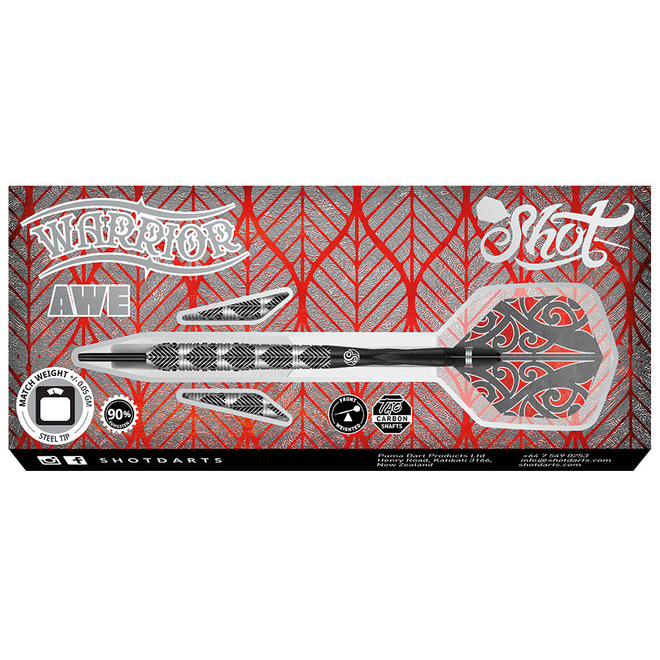 Shot Warrior Awe Steel Tip Darts - 24gm