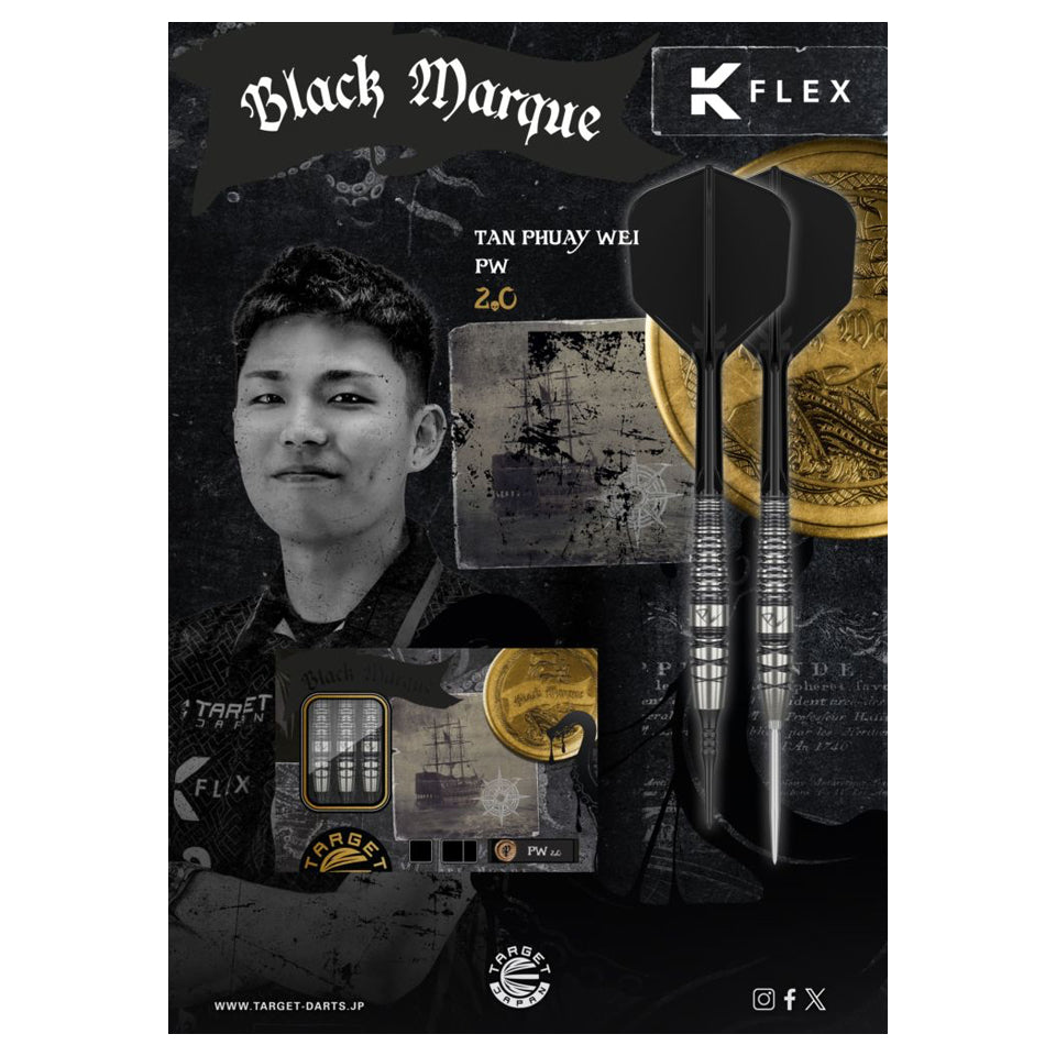 Target Black Marque PW 2.0 Soft Tip Darts - 18gm