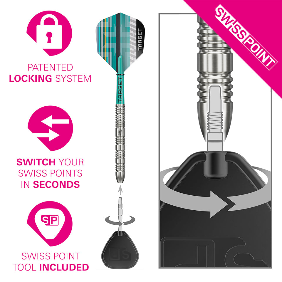 Target Hydro 02 Swiss Point Steel Tip Darts - 25gm