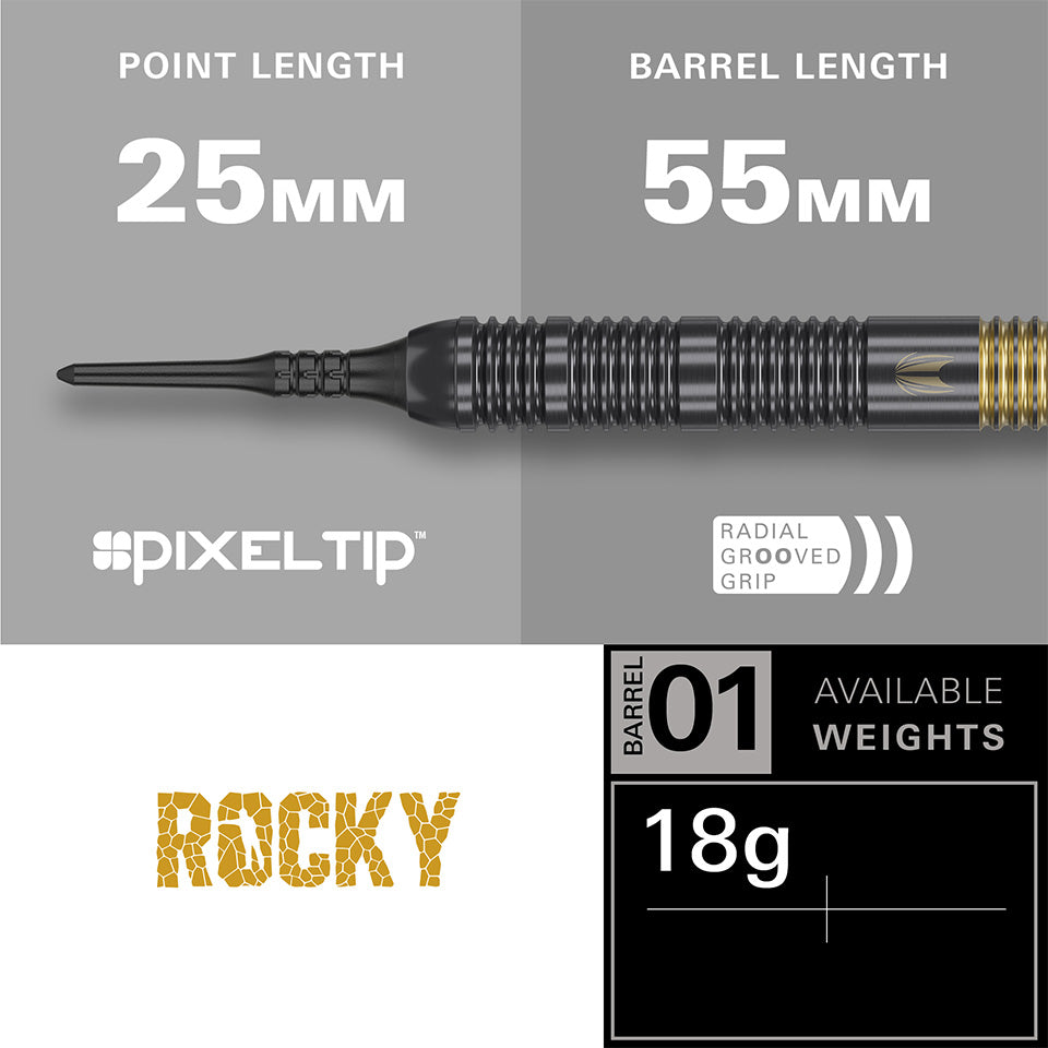 Target Josh Rock Brass Soft Tip Darts - 18gm