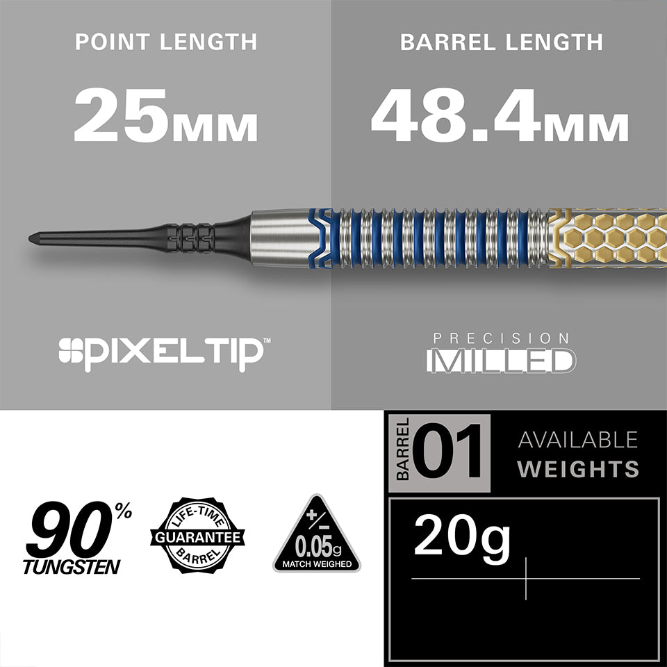 Target Josh Rock G1 Soft_02 Tip Darts - 20gm