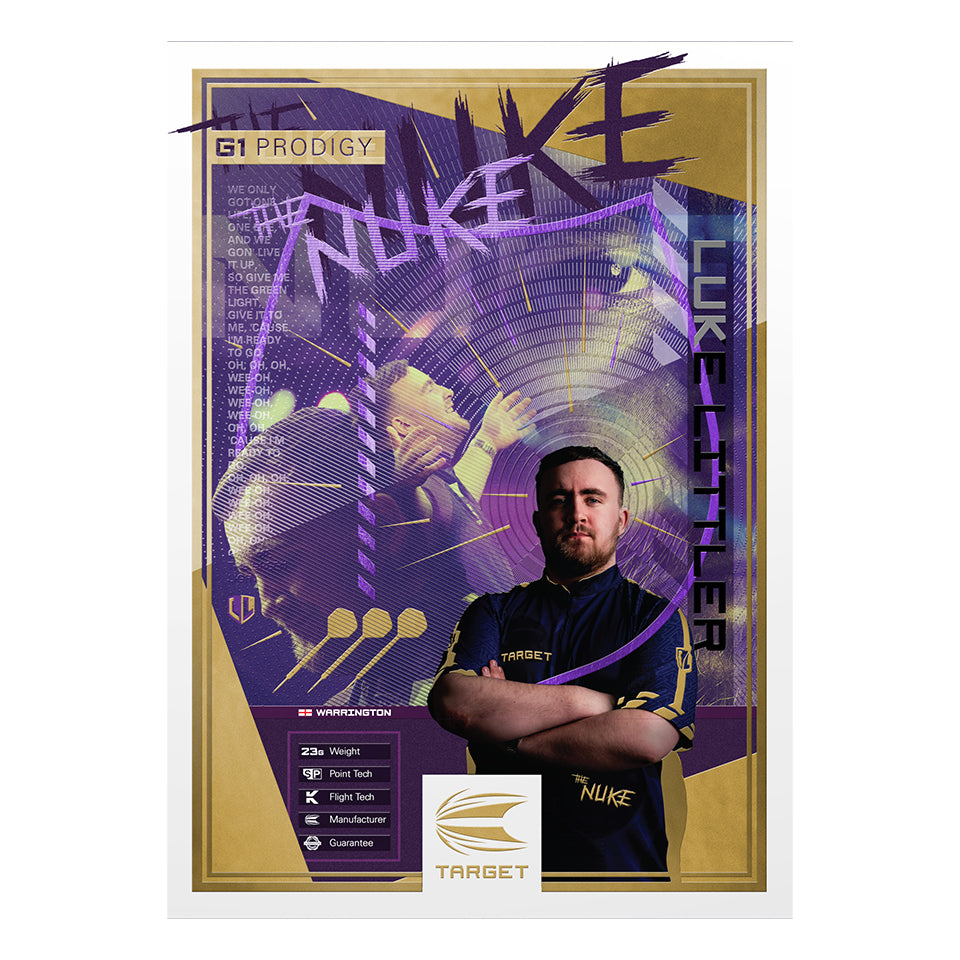 Target Luke Littler G1 Prodigy Swiss Point Steel Tip Darts - 23gm