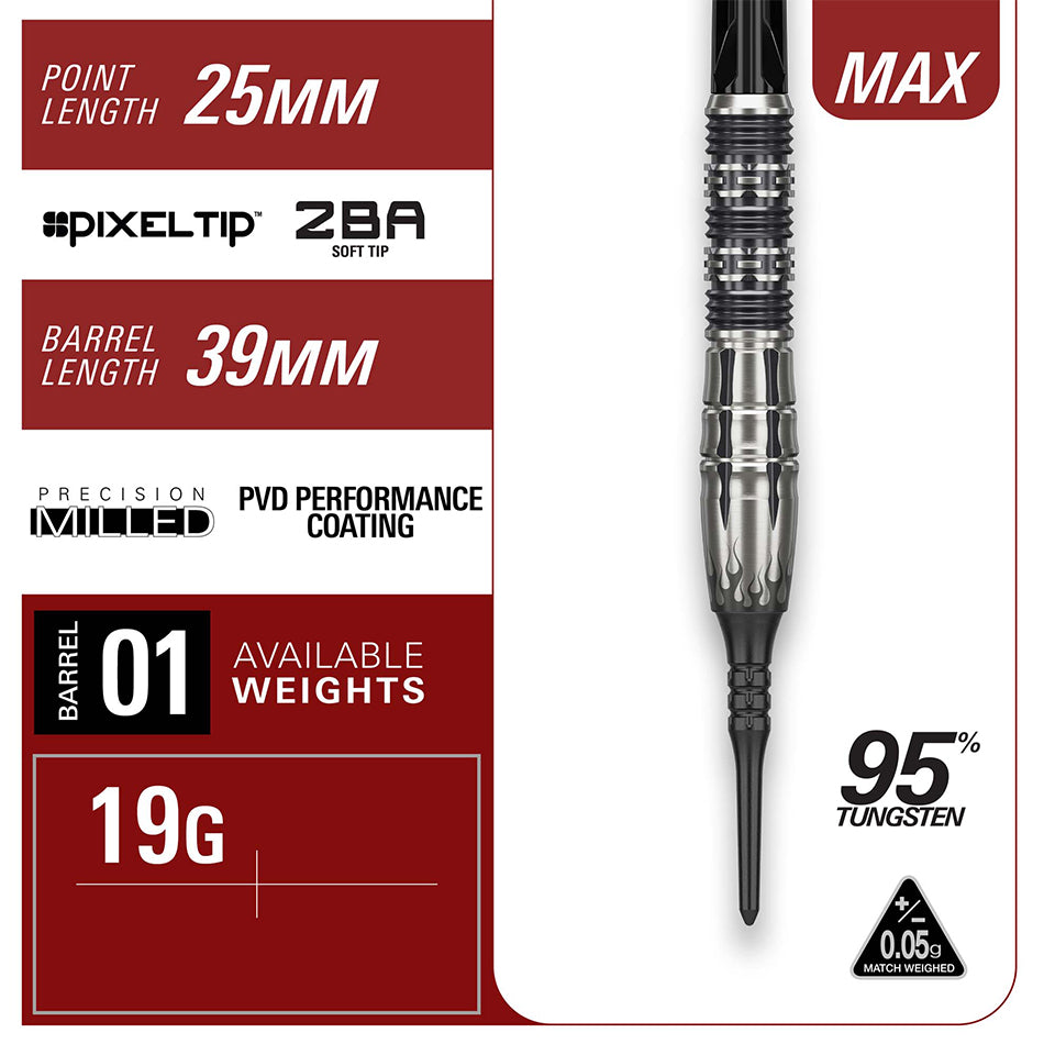 Target Mitsumasa Hoshino Pyro G11 Soft Tip Darts - 19gm