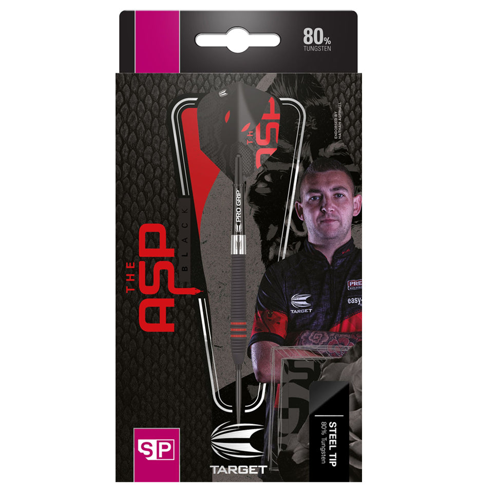 Target Nathan Aspinall 80% Black Swiss Point Steel Tip Darts - 24gm