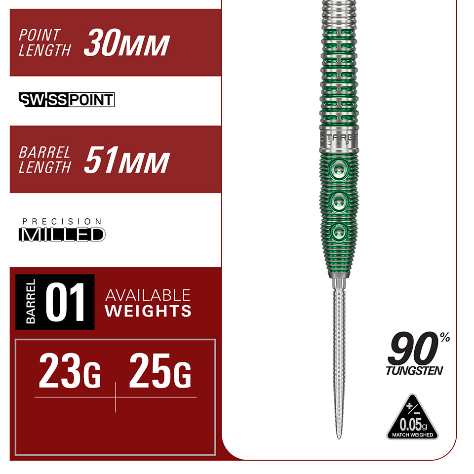 Target Prime Series Xeno Swiss Point Steel Tip Darts - 23gm