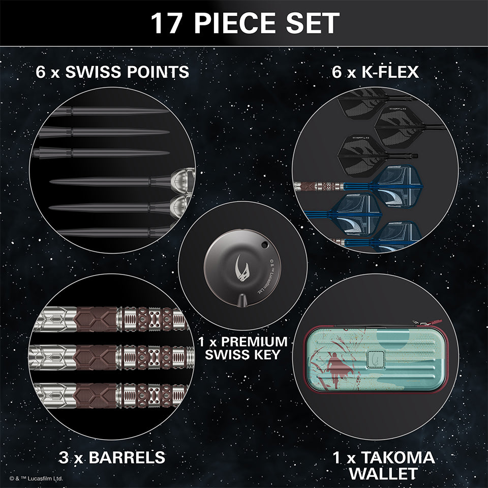 Target Star Wars Mandalorian Swiss Point Steel Tip Darts - 22gm
