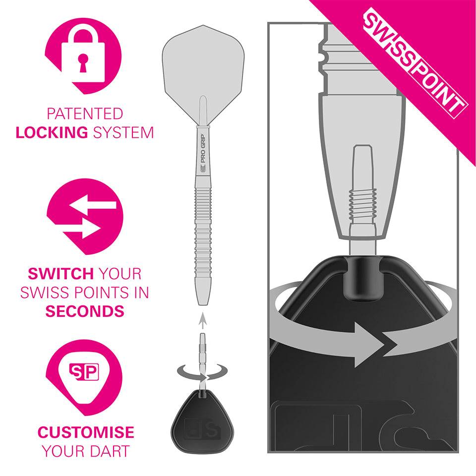 Target Swiss Storm Surge Steel Points - Black 30mm