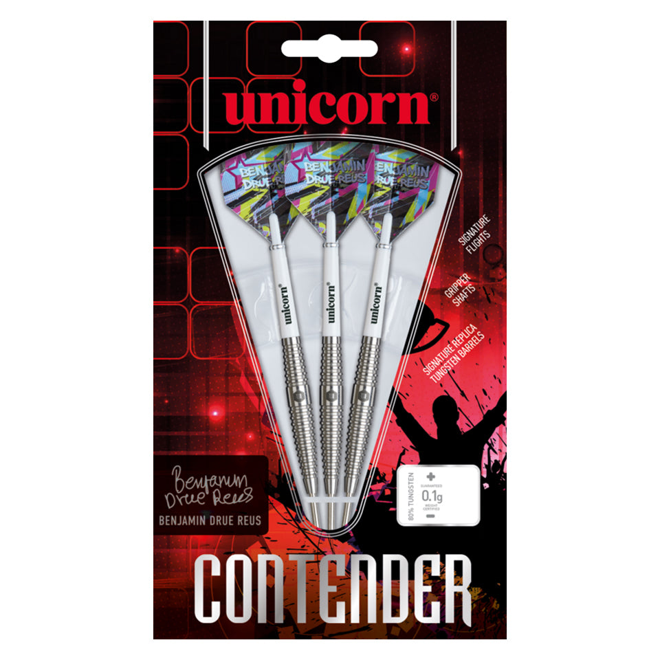 Unicorn Contender Benjamin Drue Reus Steel Tip Darts - 24gm