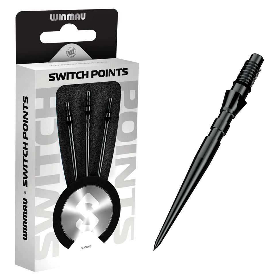 Winmau Grooved Switch Points - Black 26mm