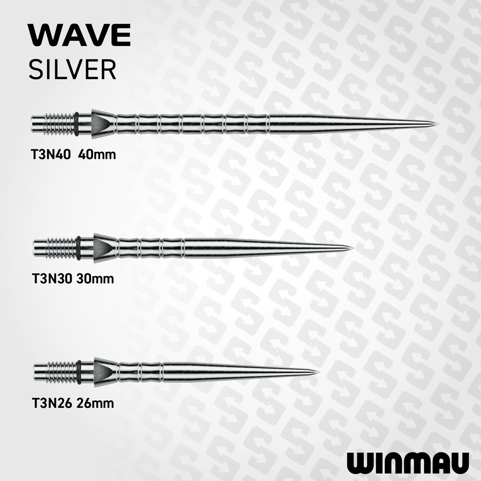 Winmau Wave Switch Points - Silver Effect 26mm