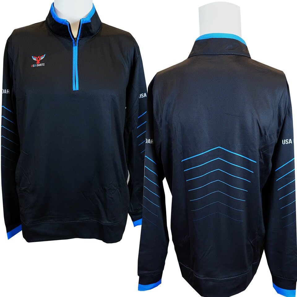 USA Darts Pullover Jacket - Black/Blue
