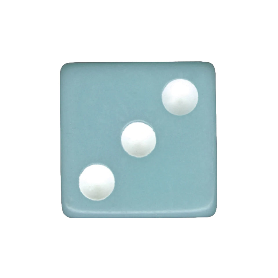 16mm Square Corner Dice - Gray Blue With White Dots
