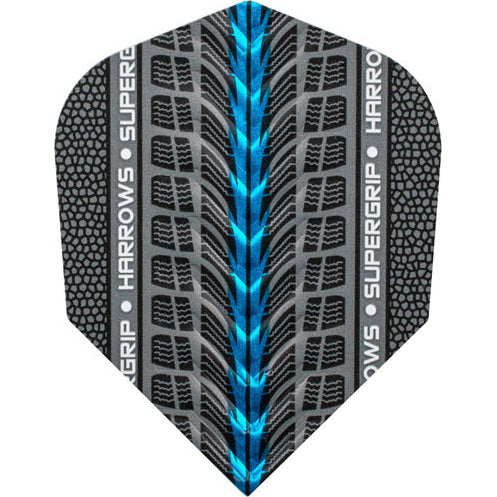 Harrows Supergrip Dart Flights - 100 Micron Shape Blue
