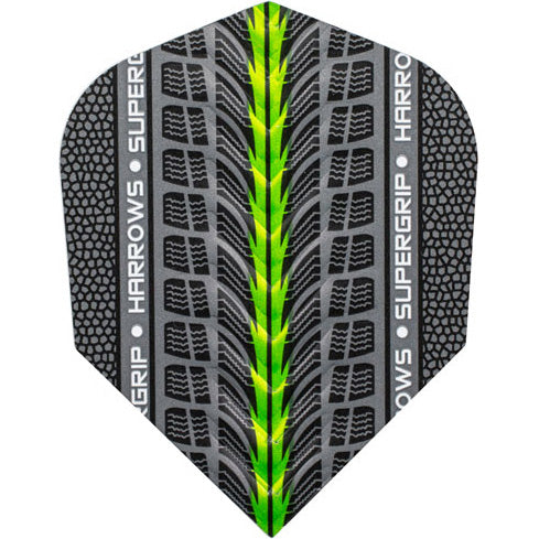 Harrows Supergrip Dart Flights - 100 Micron Shape Green
